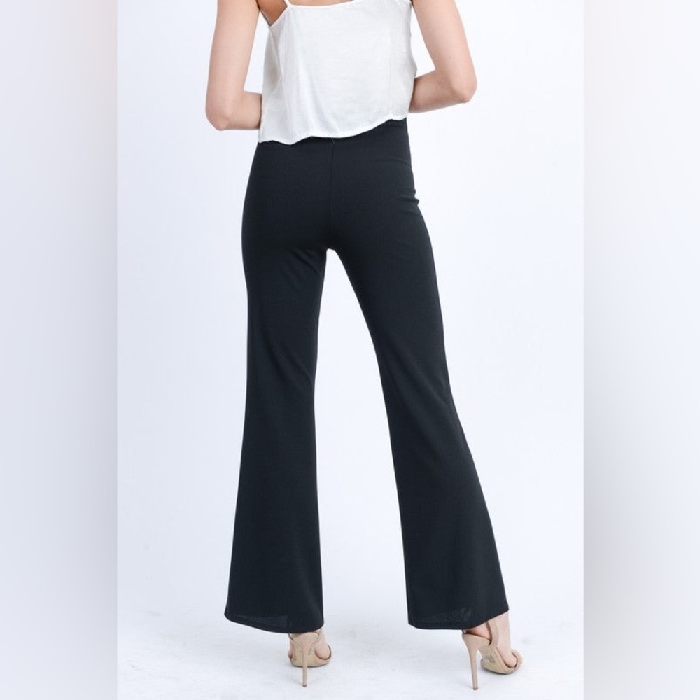 Black high waisted flare pants large NWT Love Tree - Picture 5 of 12